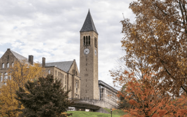 Cornell University campus with McGraw Tower in autumn